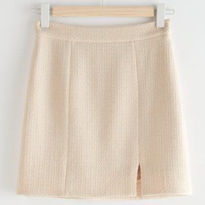 & Other Stories Wool Cream Mini Skirt